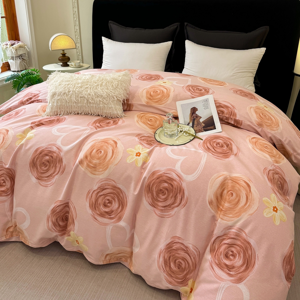 91家纺网 家纺一手货源 找家纺 壹贝家纺 2025新款A类100%全棉纯棉磨毛被套单被套被套单件 浪漫的事