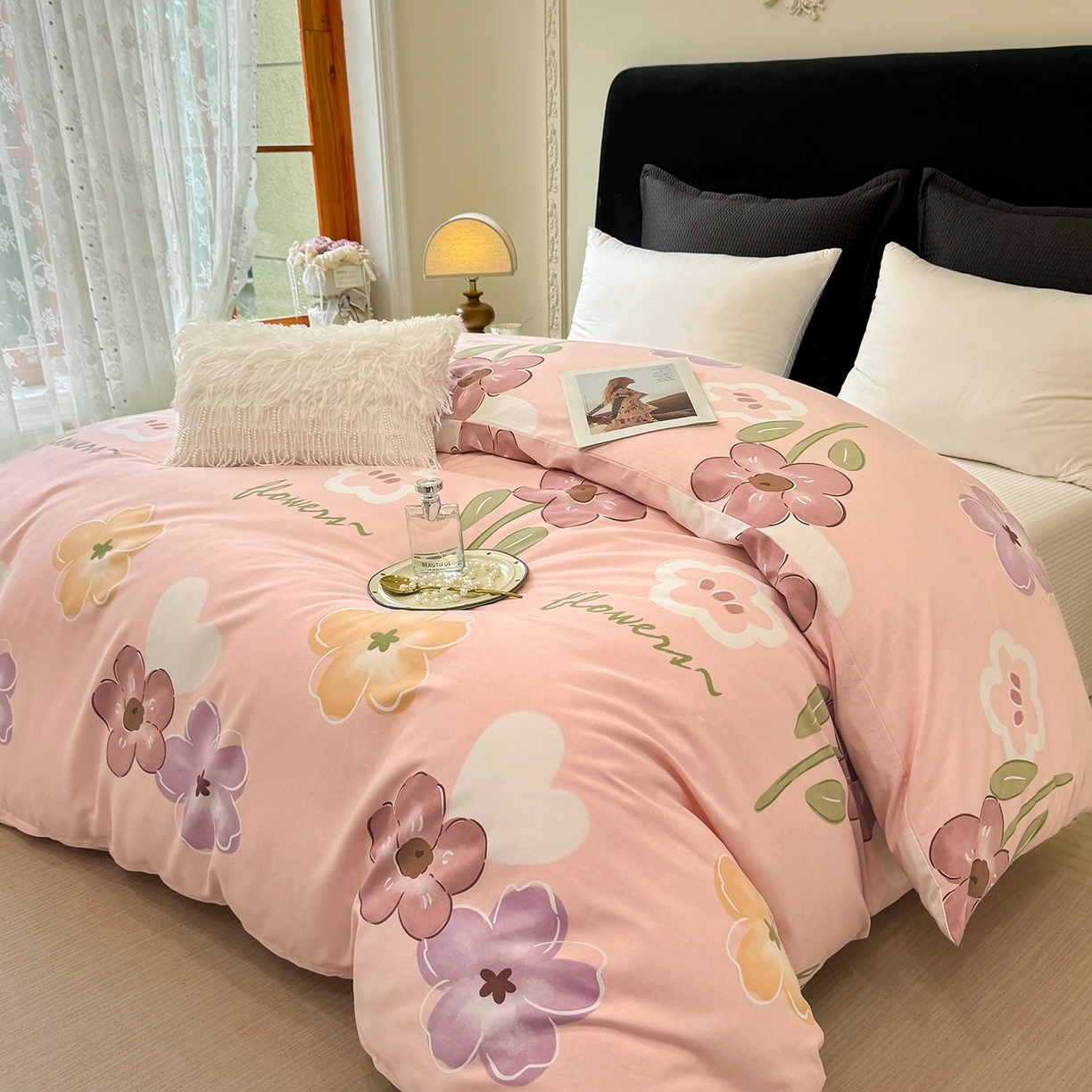 91家纺网 家纺一手货源 找家纺 壹贝家纺 2025新款A类100%全棉纯棉磨毛被套单被套被套单件 安妮