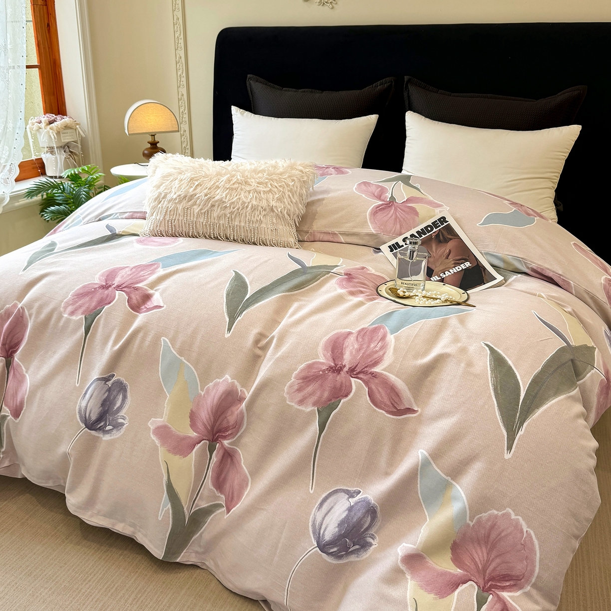 91家纺网 家纺一手货源 找家纺 壹贝家纺 2025新款A类100%全棉纯棉磨毛被套单被套被套单件 奈美