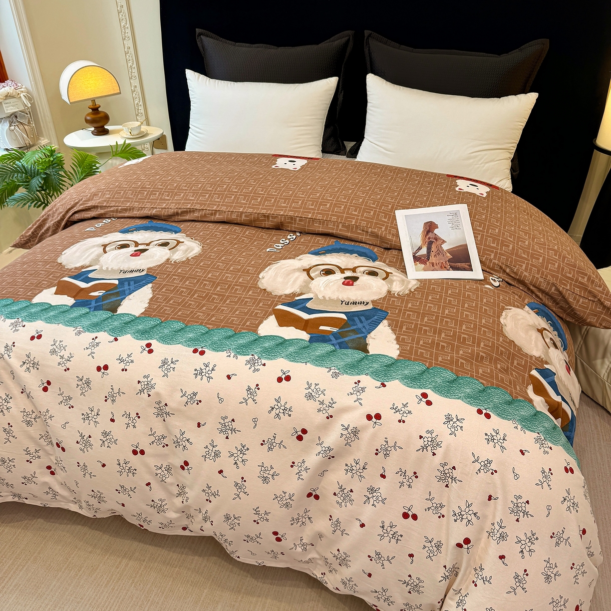 91家纺网 家纺一手货源 找家纺 壹贝家纺 2025新款A类100%全棉纯棉磨毛被套单被套被套单件 凯宝-咖