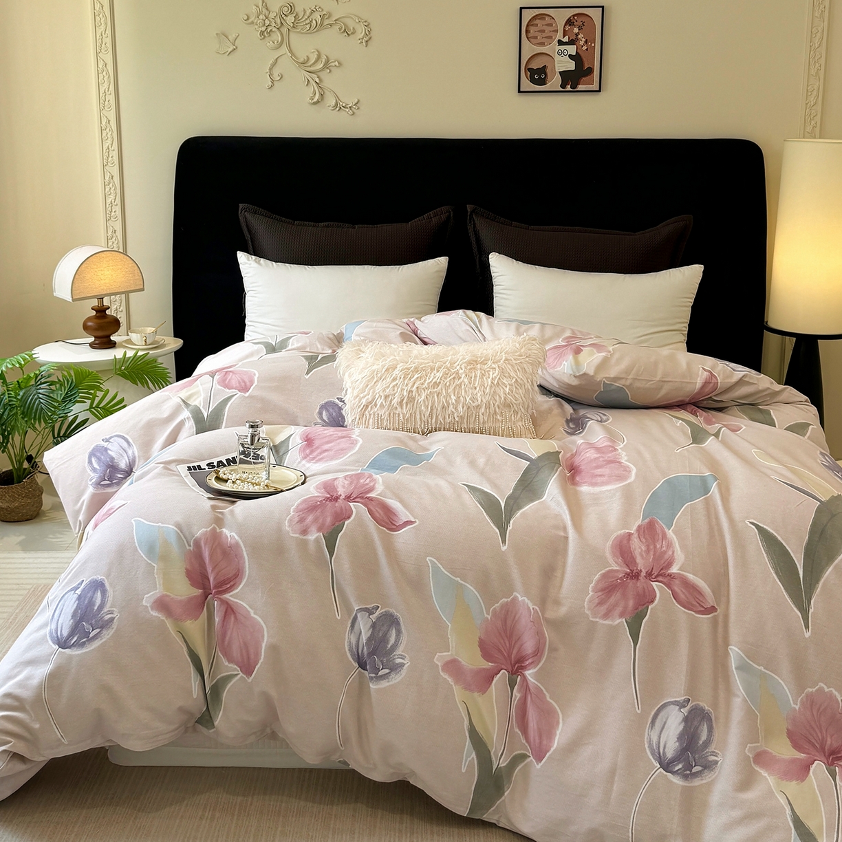 91家纺网 家纺一手货源 找家纺 壹贝家纺 2025新款A类100%全棉纯棉磨毛被套单被套被套单件 奈美