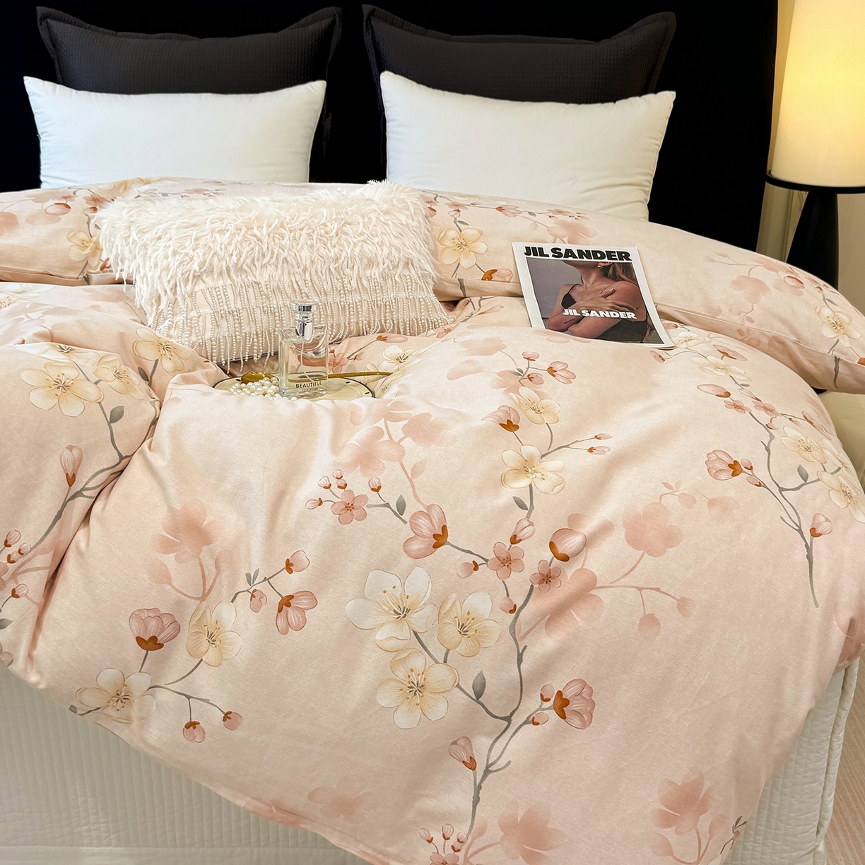 91家纺网 家纺一手货源 找家纺 壹贝家纺 2025新款A类100%全棉纯棉磨毛被套单被套被套单件 十里桃花