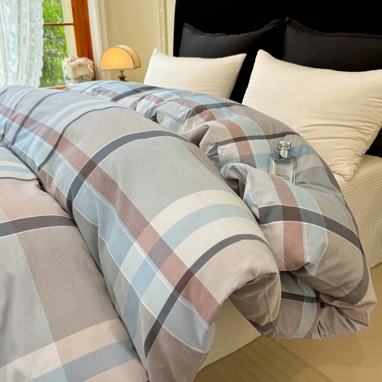 91家纺网 家纺一手货源 找家纺 壹贝家纺 2025新款A类100%全棉纯棉磨毛被套单被套被套单件 布伦特-咖