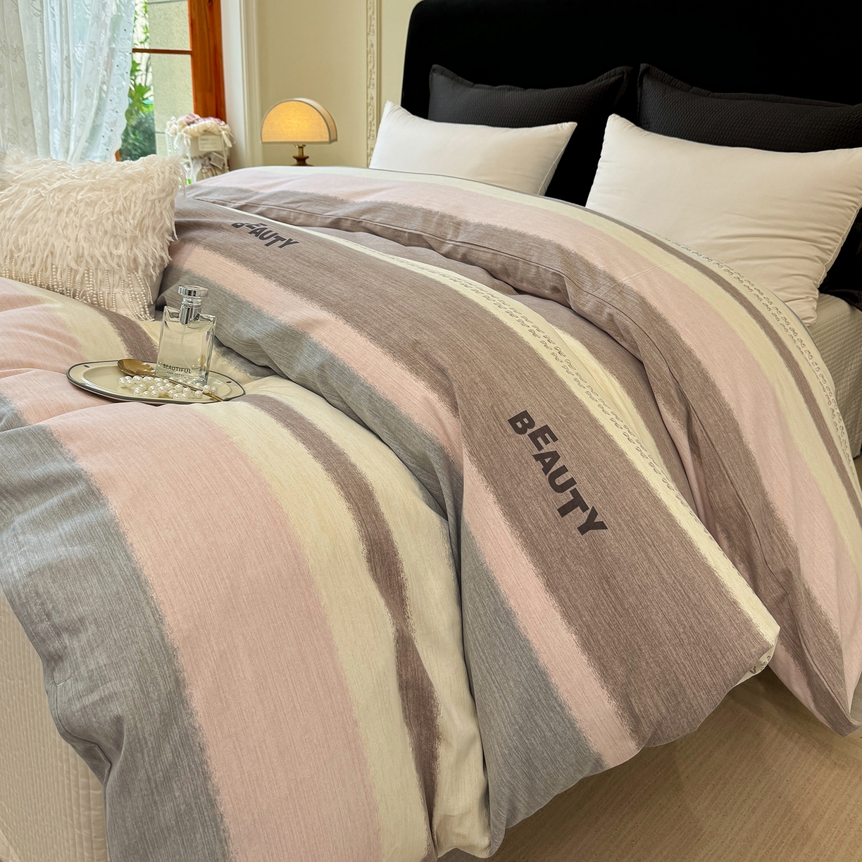 91家纺网 家纺一手货源 找家纺 壹贝家纺 2025新款A类100%全棉纯棉磨毛被套单被套被套单件 信条主义-咖