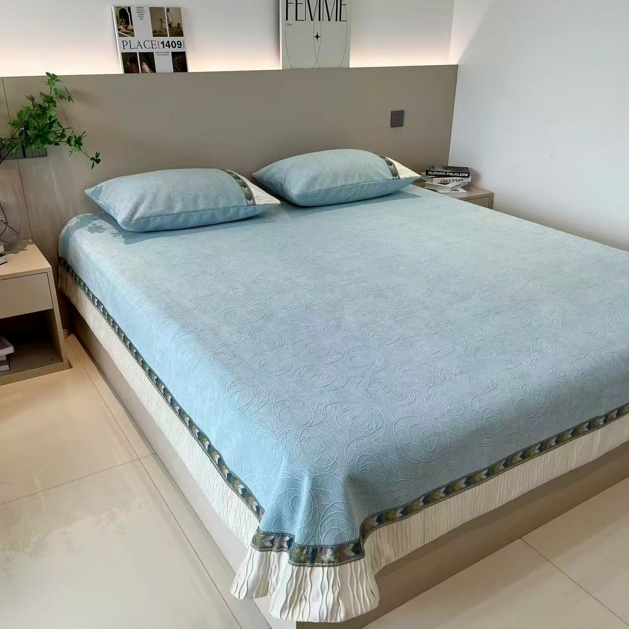 91家纺网 家纺一手货源 找家纺 （总）峻杨 2025新款雪尼尔炕盖农村大炕单柔软亲肤床用床盖四季可用高级感-完美圆梦