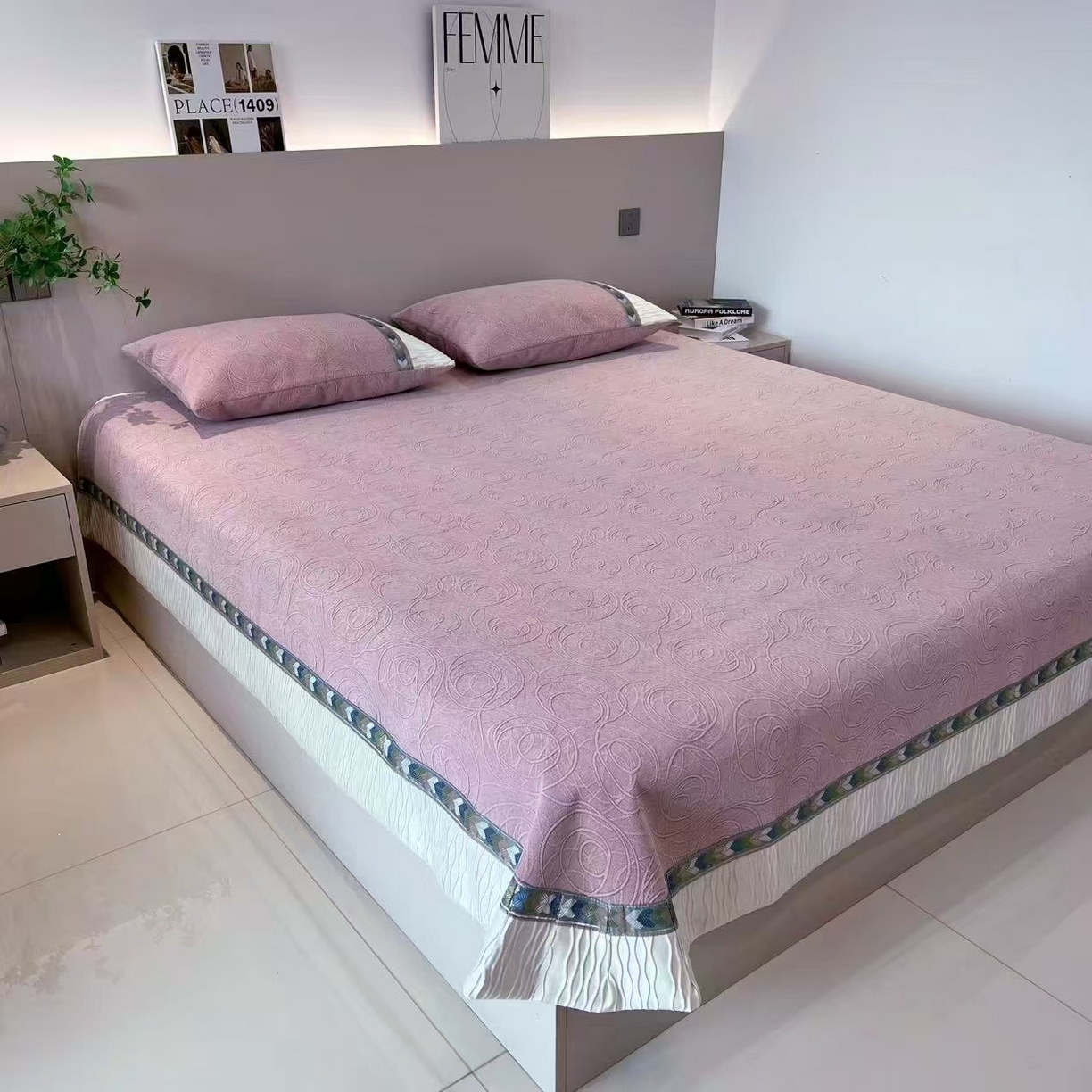 91家纺网 家纺一手货源 找家纺 （总）峻杨 2025新款雪尼尔炕盖农村大炕单柔软亲肤床用床盖四季可用高级感-完美圆梦