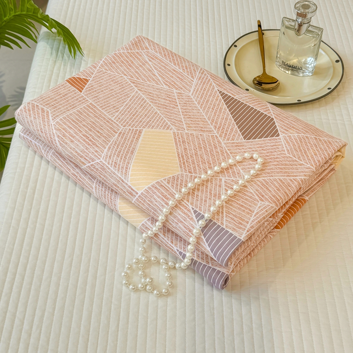 91家纺网 家纺一手货源 找家纺 壹贝家纺 2025新款A类100%全棉纯棉磨毛被套单被套被套单件 记忆碎片-咖