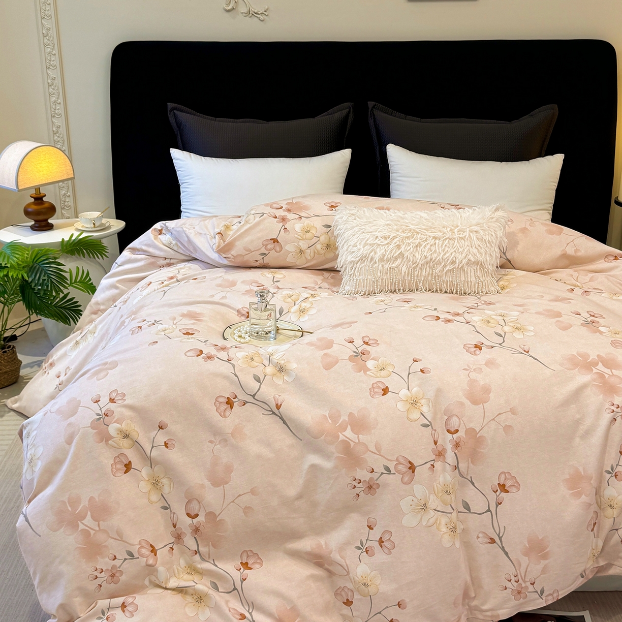 91家纺网 家纺一手货源 找家纺 壹贝家纺 2025新款A类100%全棉纯棉磨毛被套单被套被套单件 十里桃花