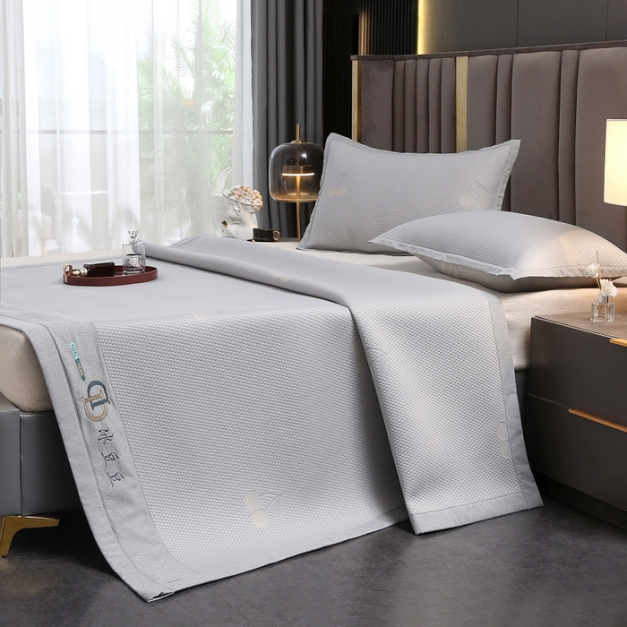 梵克保罗 2025新款凉感因子母婴级凉感丝豆豆席 樱桃-灰