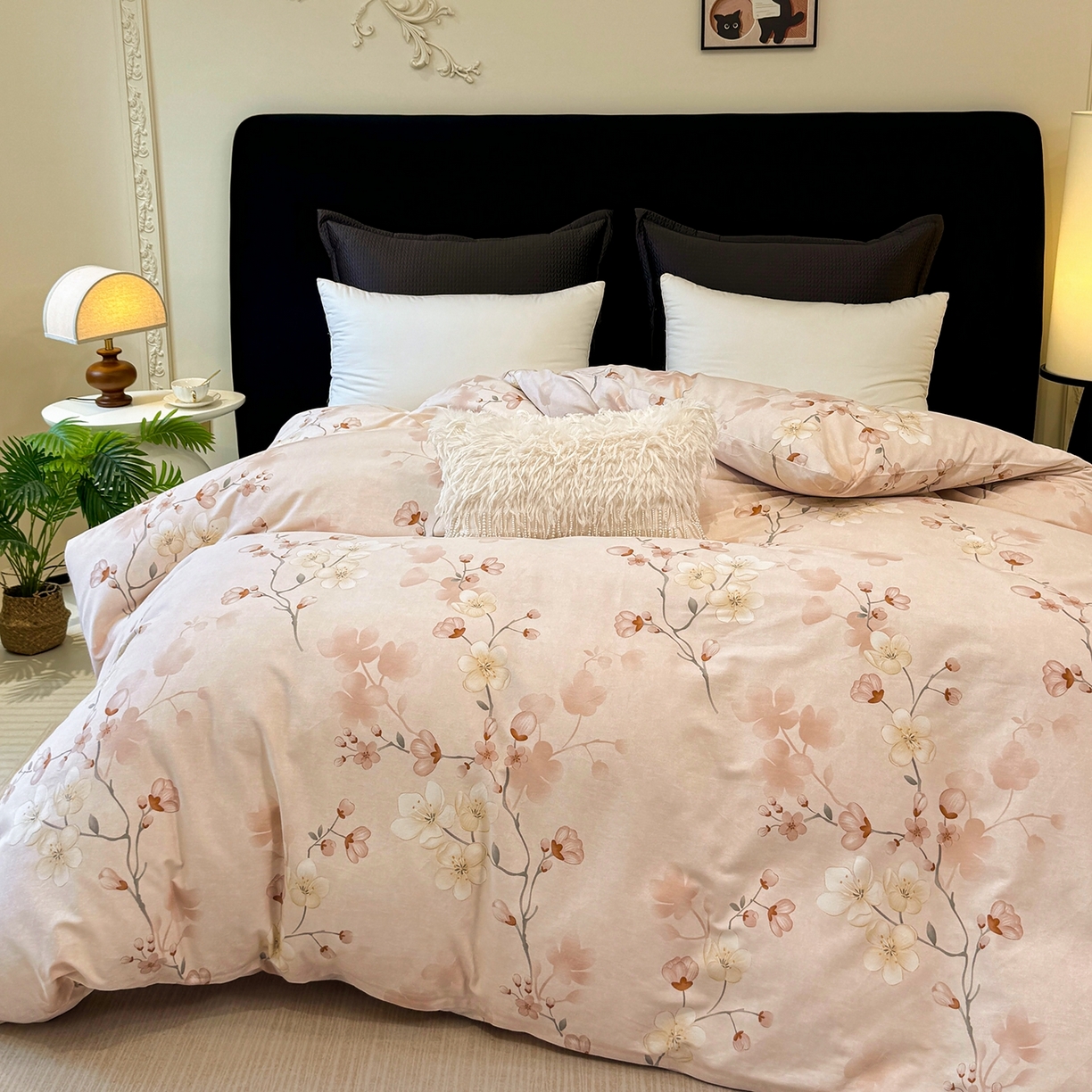 91家纺网 家纺一手货源 找家纺 壹贝家纺 2025新款A类100%全棉纯棉磨毛被套单被套被套单件 十里桃花