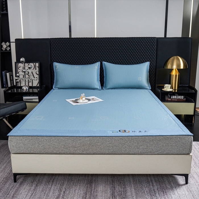 梵克保罗 2025新款凉感因子母婴级凉感丝豆豆席 香奈儿-蓝