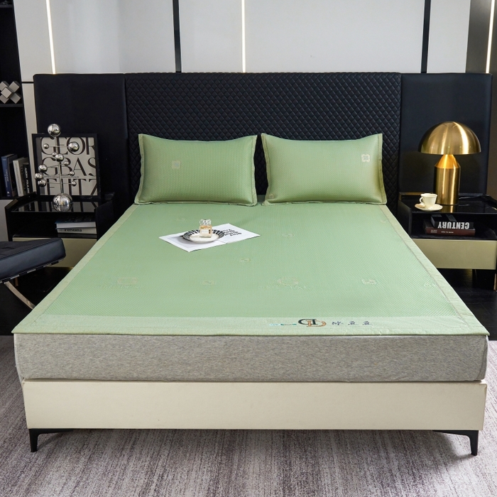 梵克保罗 2025新款凉感因子母婴级凉感丝豆豆席 香奈儿-水绿