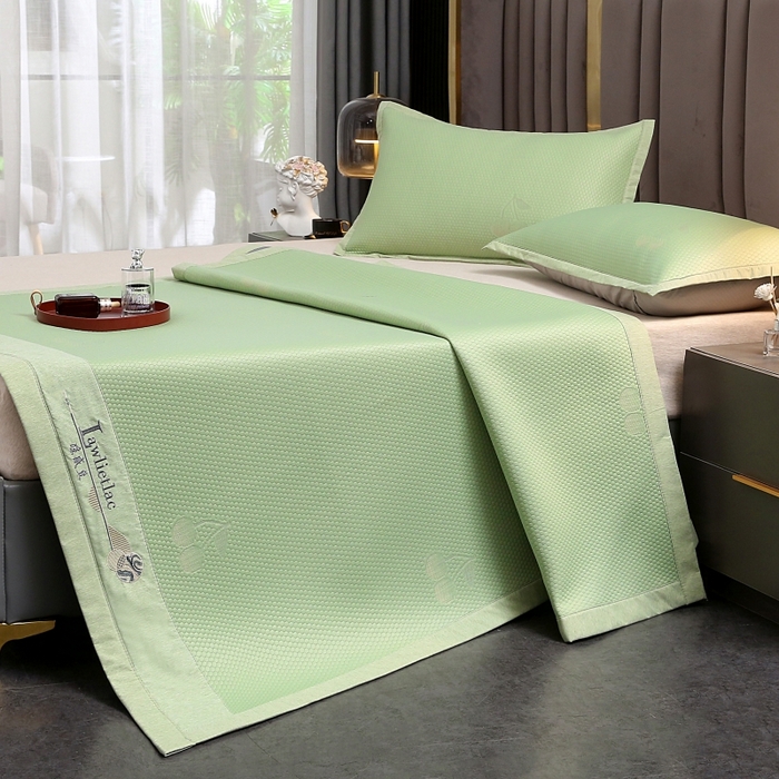 梵克保罗 2025新款凉感因子母婴级凉感丝豆豆席 樱桃-水绿