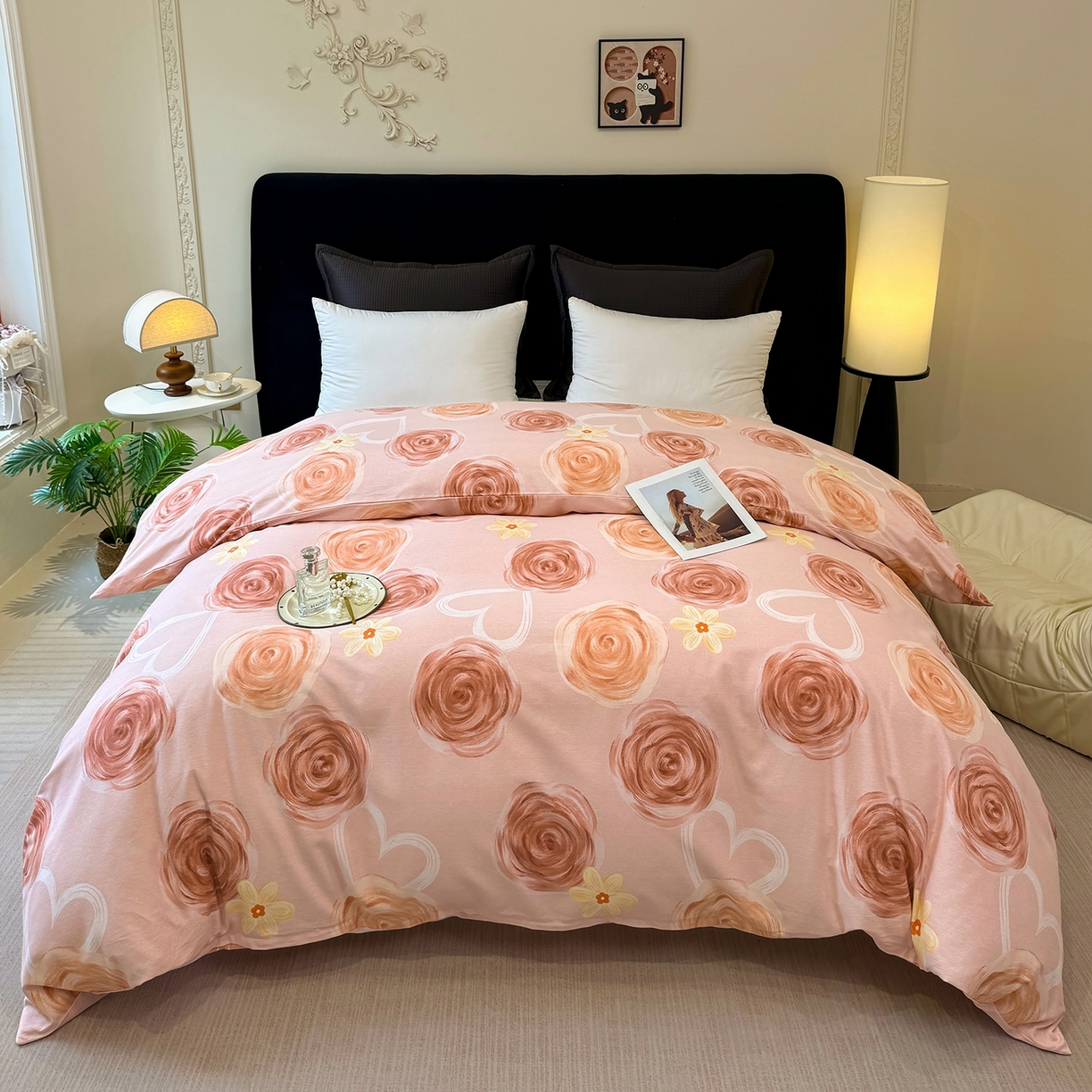 91家纺网 家纺一手货源 找家纺 壹贝家纺 2025新款A类100%全棉纯棉磨毛被套单被套被套单件 浪漫的事