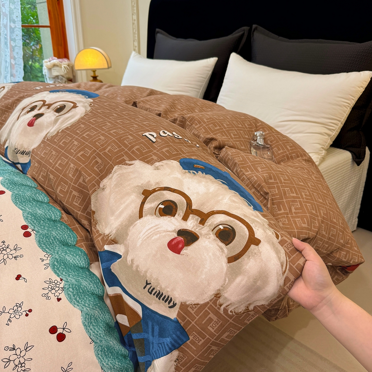 91家纺网 家纺一手货源 找家纺 壹贝家纺 2025新款A类100%全棉纯棉磨毛被套单被套被套单件 凯宝-咖