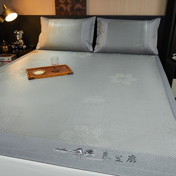 91家纺网 家纺一手货源 找家纺 （总）梵克保罗 2025新款3D复合提花清凉冰藤席-花语系列