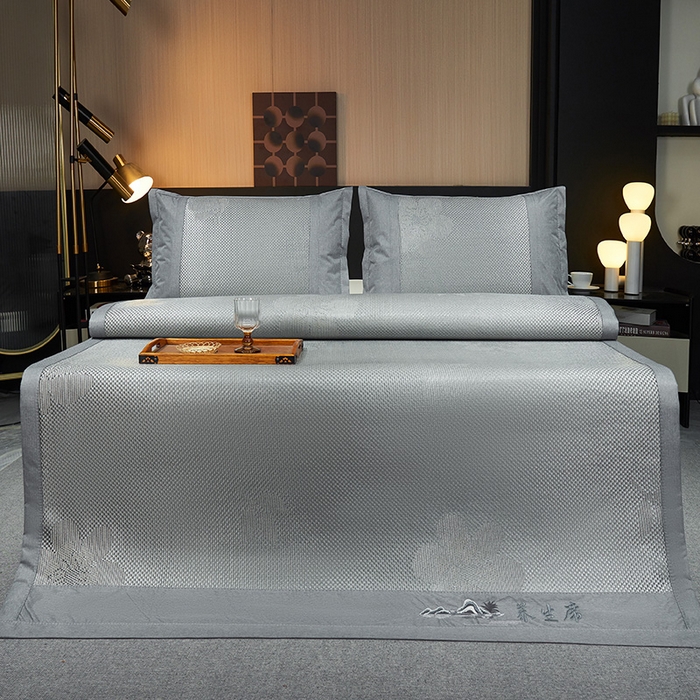 91家纺网 家纺一手货源 找家纺 （总）梵克保罗 2025新款3D复合提花清凉冰藤席-花语系列