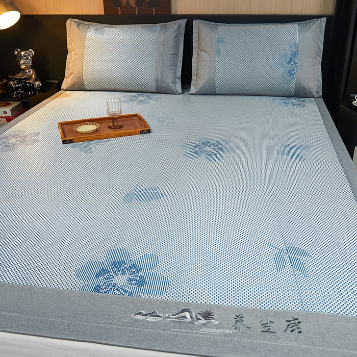 91家纺网 家纺一手货源 找家纺 梵克保罗 2025新款3D复合提花清凉冰藤席-花语系列 花语-香槟