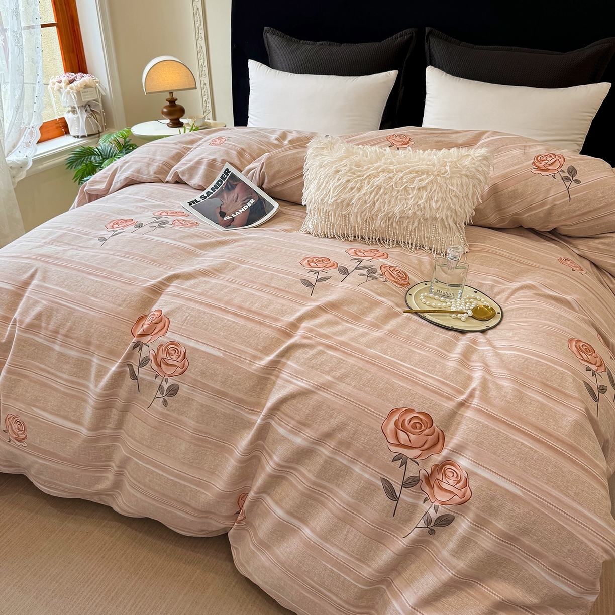 91家纺网 家纺一手货源 找家纺 壹贝家纺 2025新款A类100%全棉纯棉磨毛被套单被套被套单件 暗香