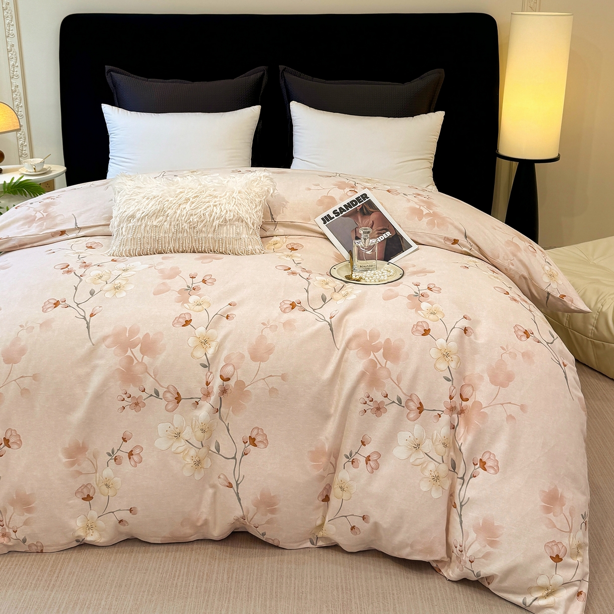 91家纺网 家纺一手货源 找家纺 壹贝家纺 2025新款A类100%全棉纯棉磨毛被套单被套被套单件 十里桃花