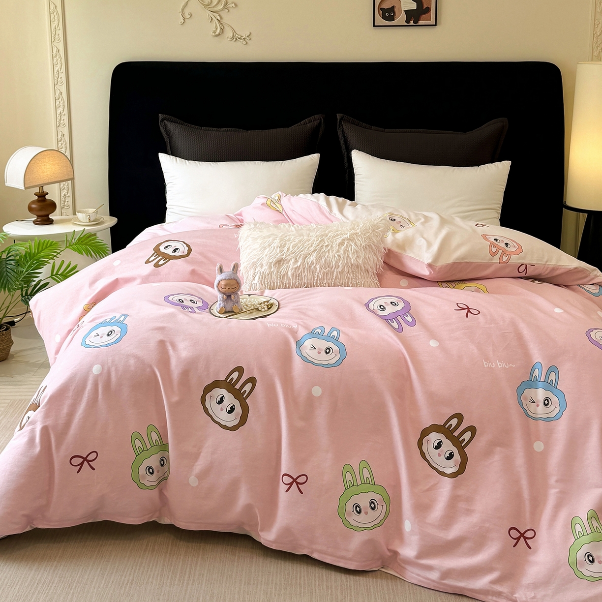 91家纺网 家纺一手货源 找家纺 壹贝家纺 2025新款A类100%全棉纯棉磨毛被套单被套被套单件 拉多-粉