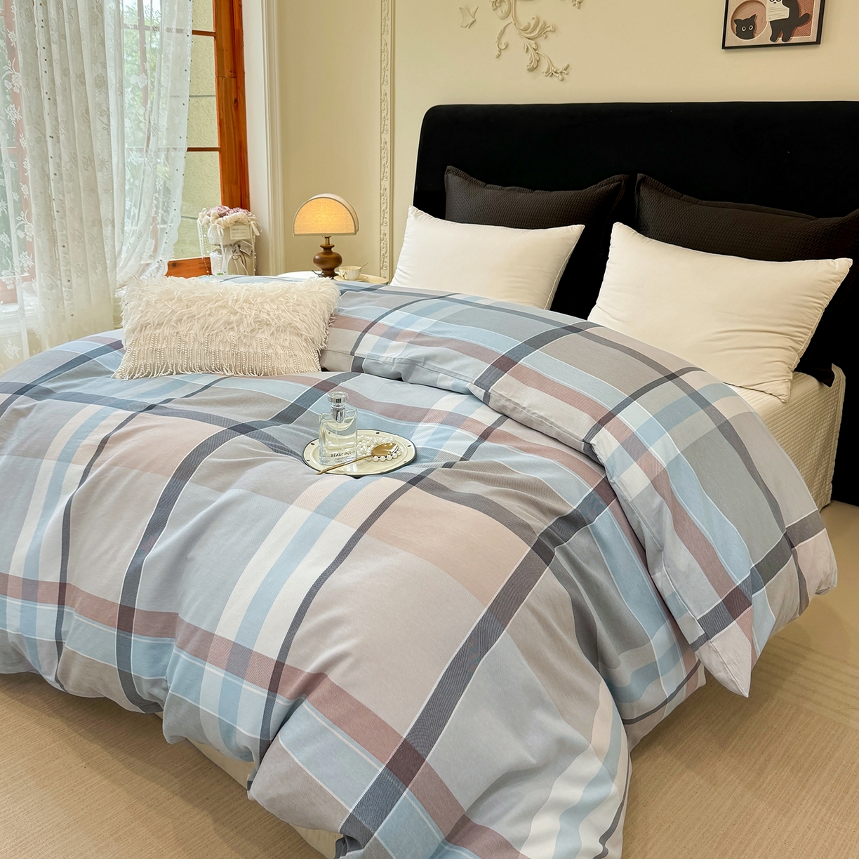 91家纺网 家纺一手货源 找家纺 壹贝家纺 2025新款A类100%全棉纯棉磨毛被套单被套被套单件 布伦特-咖