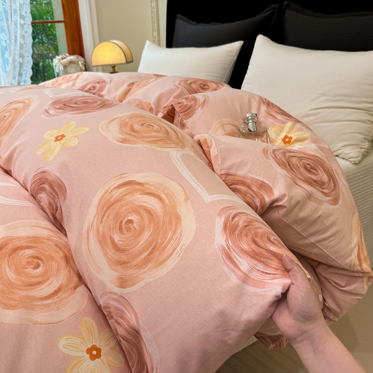 91家纺网 家纺一手货源 找家纺 壹贝家纺 2025新款A类100%全棉纯棉磨毛被套单被套被套单件 浪漫的事