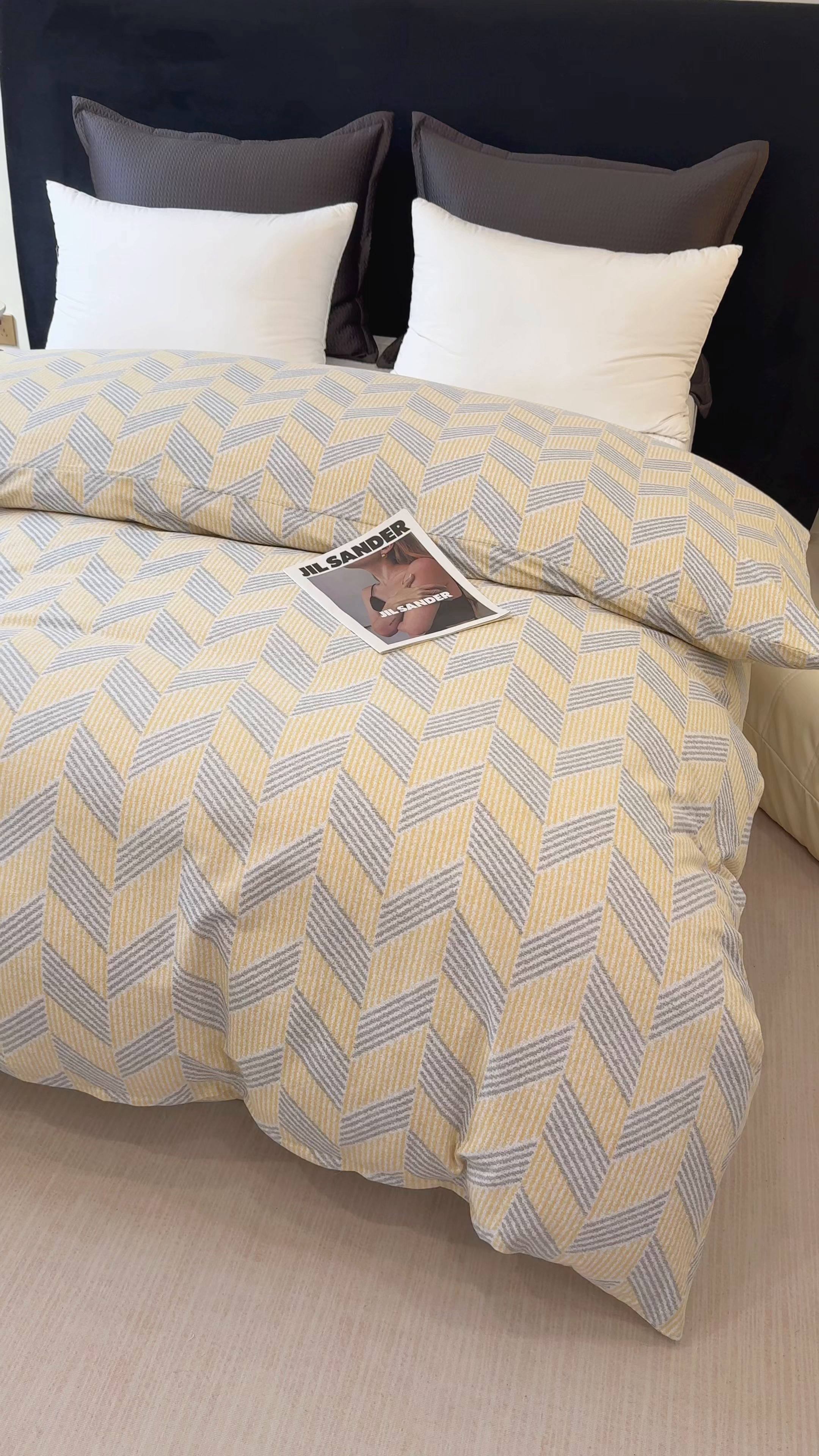 91家纺网 家纺一手货源 找家纺 壹贝家纺 2025新款A类100%全棉纯棉磨毛被套单被套被套单件 施华-灰