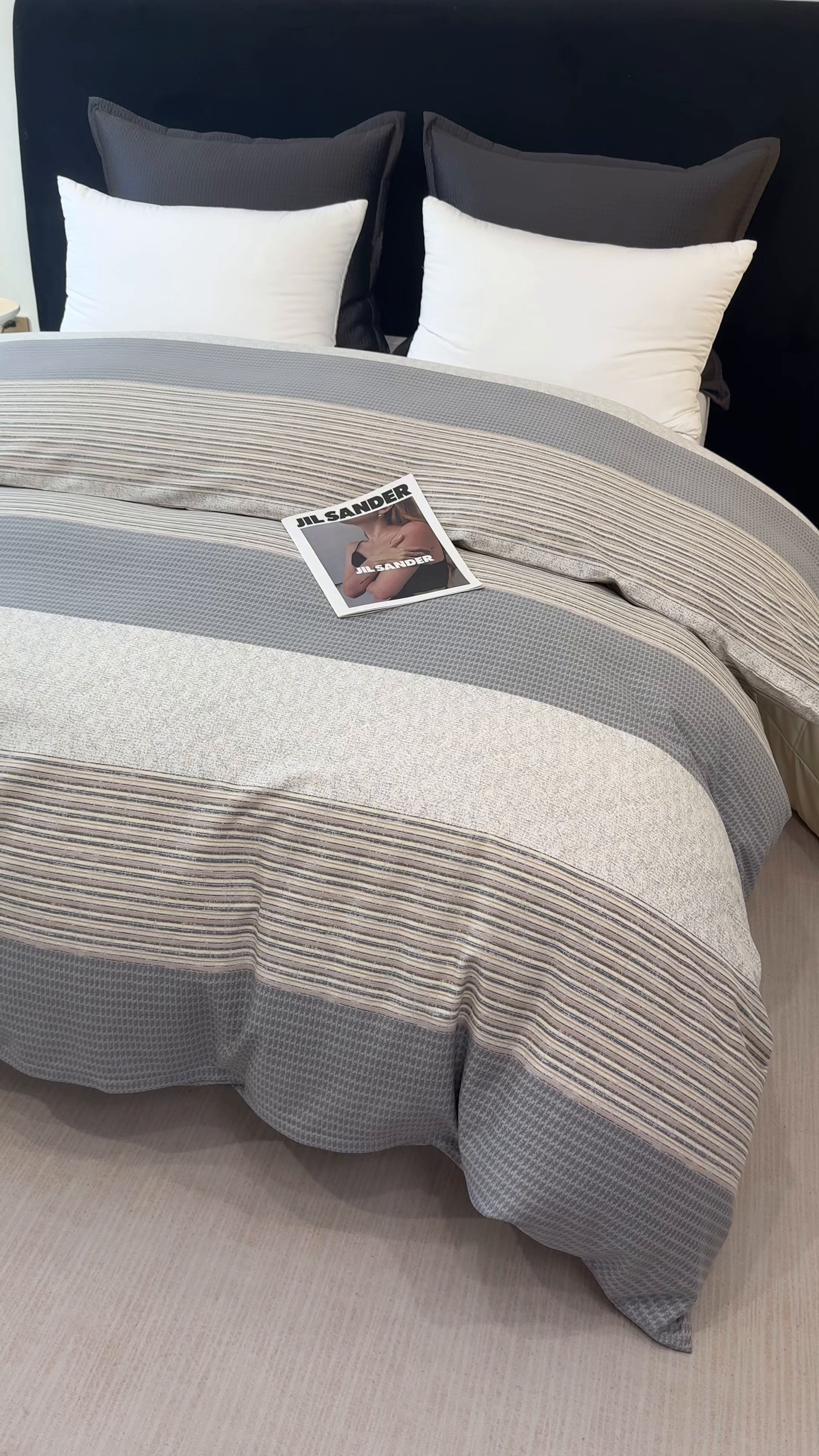 91家纺网 家纺一手货源 找家纺 壹贝家纺 2025新款A类100%全棉纯棉磨毛被套单被套被套单件 亚马-灰