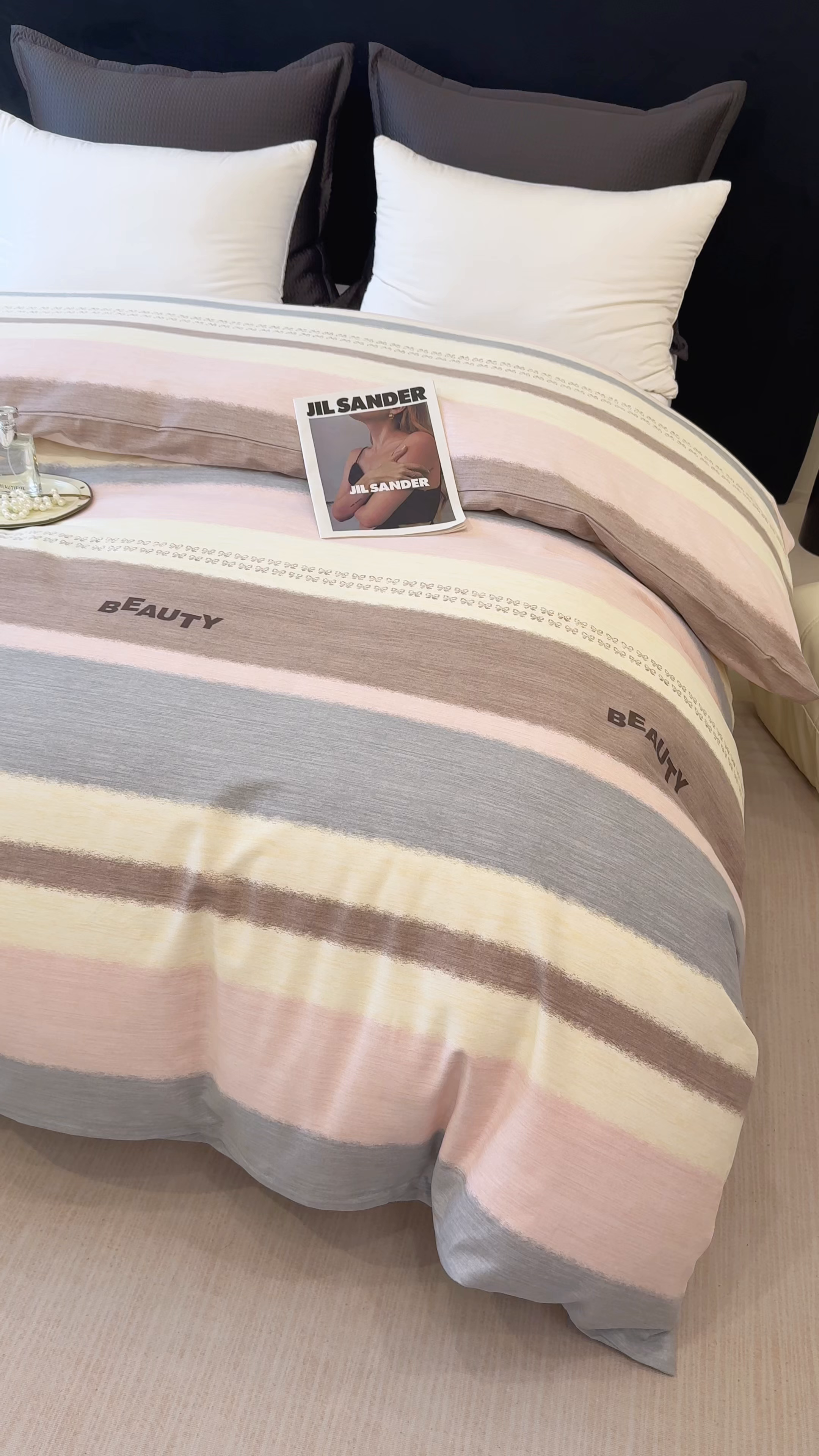 91家纺网 家纺一手货源 找家纺 壹贝家纺 2025新款A类100%全棉纯棉磨毛被套单被套被套单件 信条主义-咖