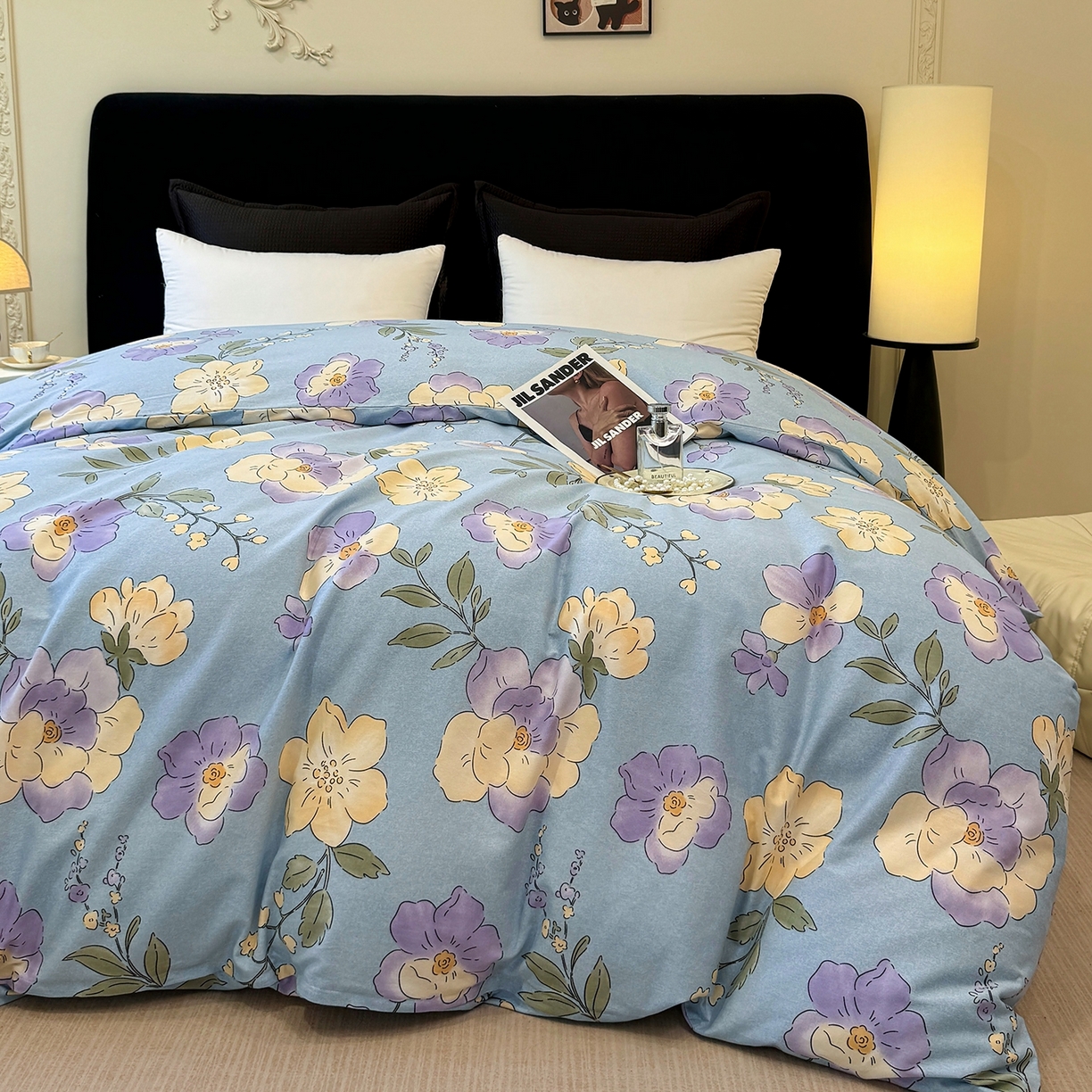 91家纺网 家纺一手货源 找家纺 壹贝家纺 2025新款A类100%全棉纯棉磨毛被套单被套被套单件 莫奈花园