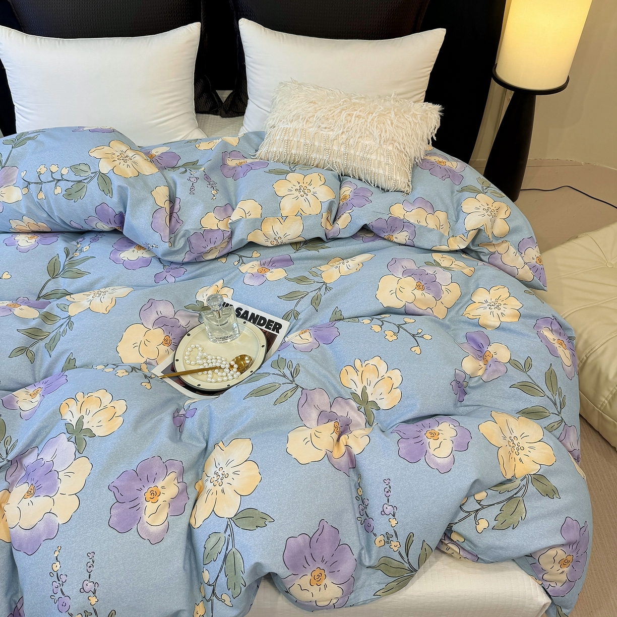 91家纺网 家纺一手货源 找家纺 壹贝家纺 2025新款A类100%全棉纯棉磨毛被套单被套被套单件 莫奈花园