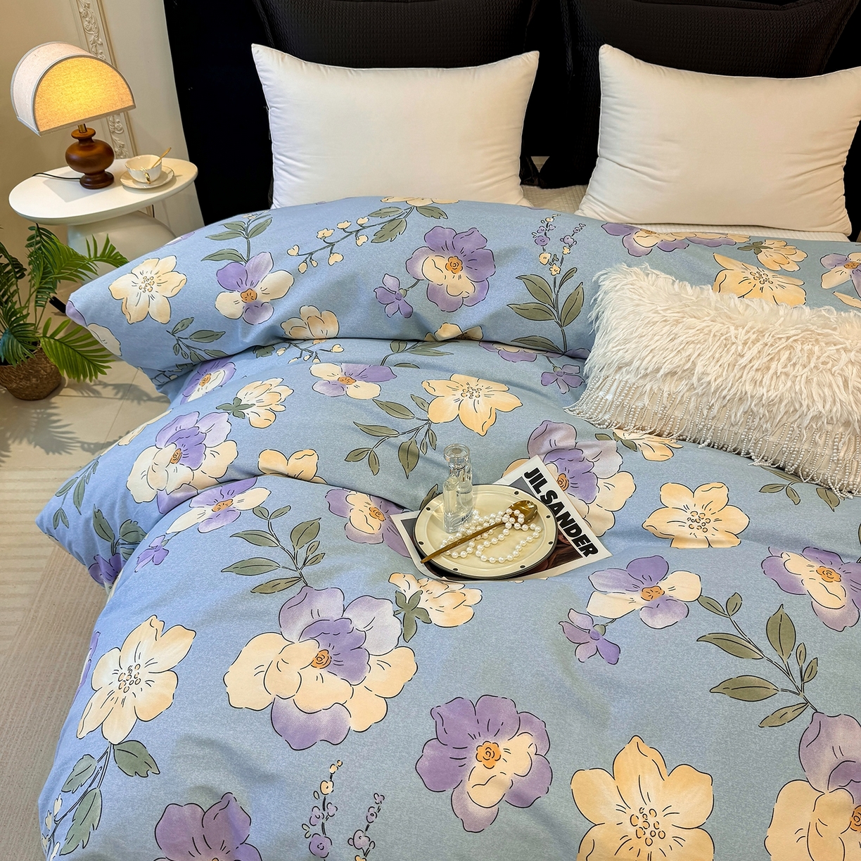 91家纺网 家纺一手货源 找家纺 壹贝家纺 2025新款A类100%全棉纯棉磨毛被套单被套被套单件 莫奈花园