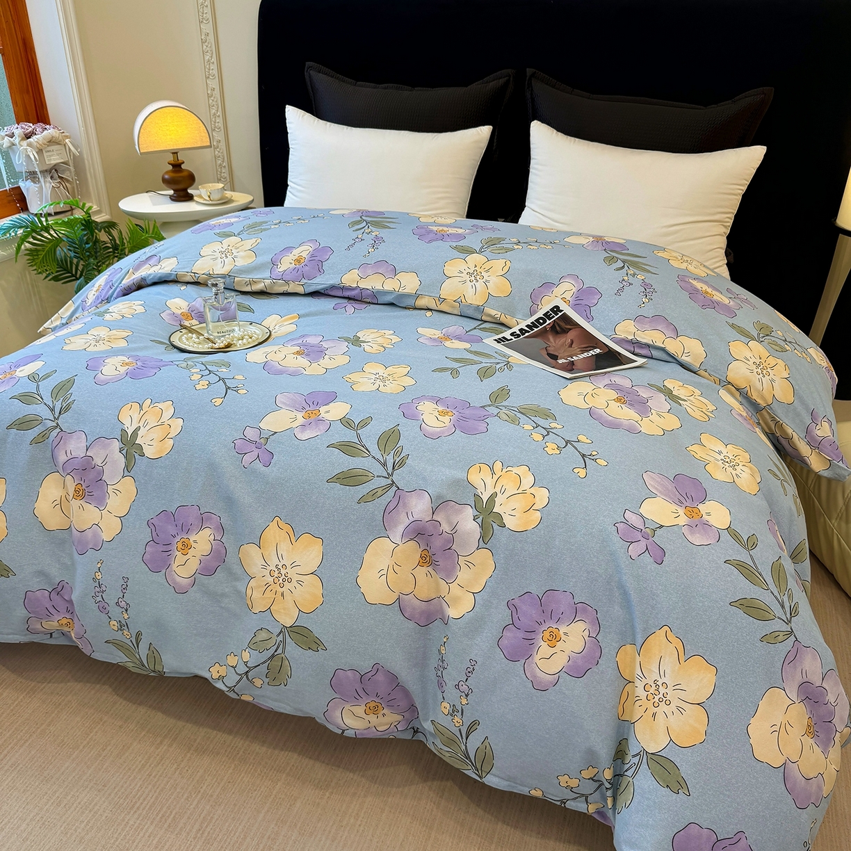 91家纺网 家纺一手货源 找家纺 壹贝家纺 2025新款A类100%全棉纯棉磨毛被套单被套被套单件 莫奈花园