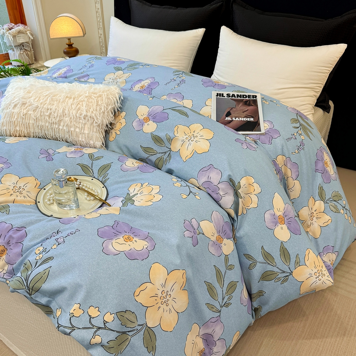 91家纺网 家纺一手货源 找家纺 壹贝家纺 2025新款A类100%全棉纯棉磨毛被套单被套被套单件 莫奈花园