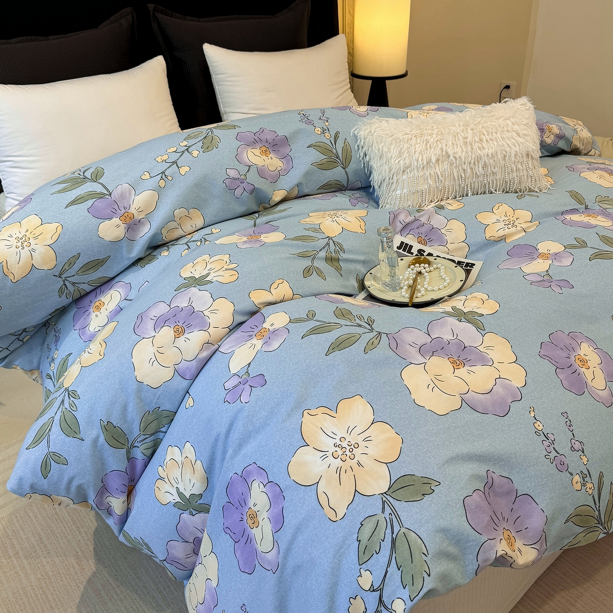 91家纺网 家纺一手货源 找家纺 壹贝家纺 2025新款A类100%全棉纯棉磨毛被套单被套被套单件 莫奈花园