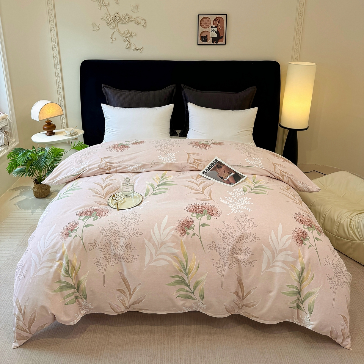 91家纺网 家纺一手货源 找家纺 壹贝家纺 2025新款A类100%全棉纯棉磨毛被套单被套被套单件 和风雅颂-桔