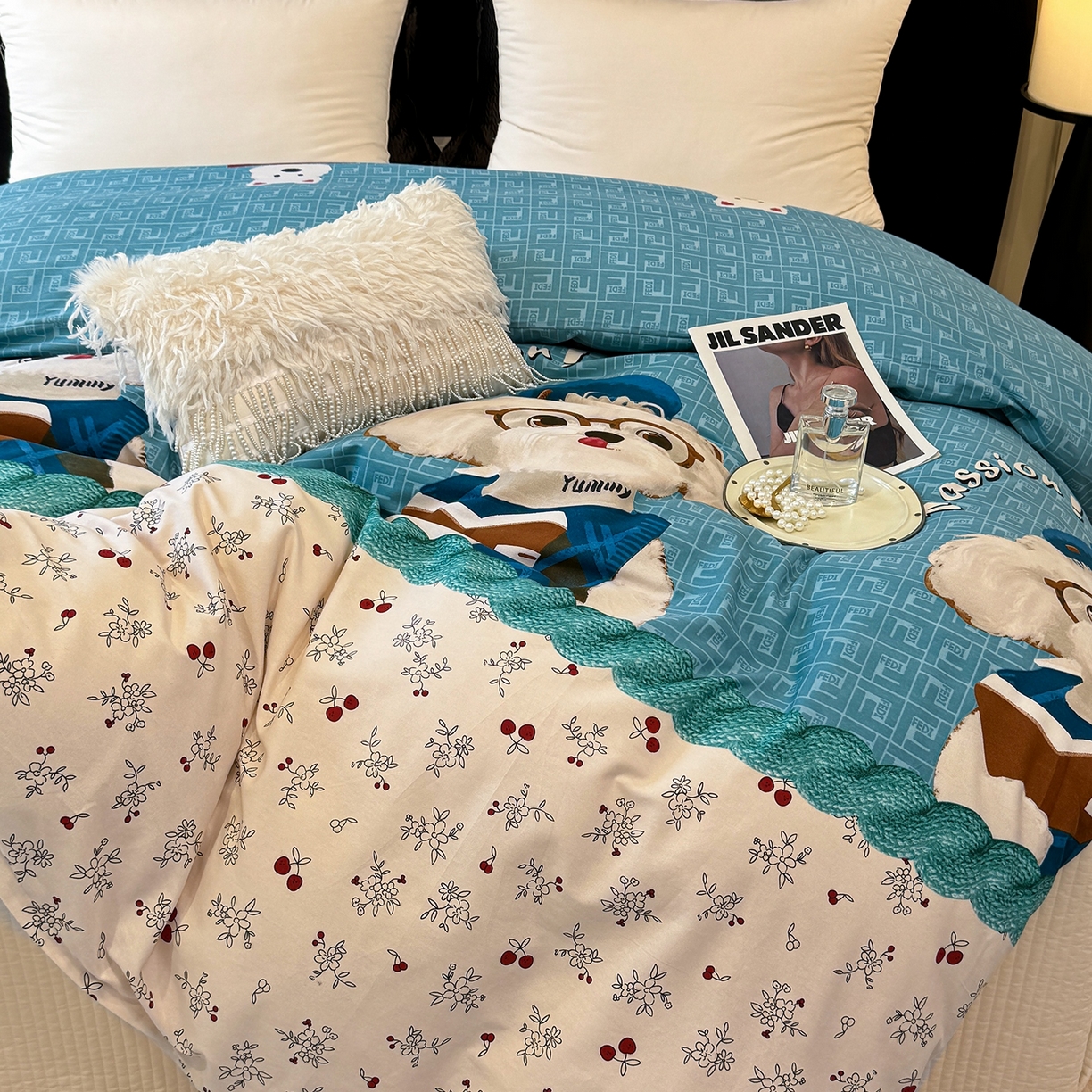 91家纺网 家纺一手货源 找家纺 壹贝家纺 2025新款A类100%全棉纯棉磨毛被套单被套被套单件 凯宝-蓝