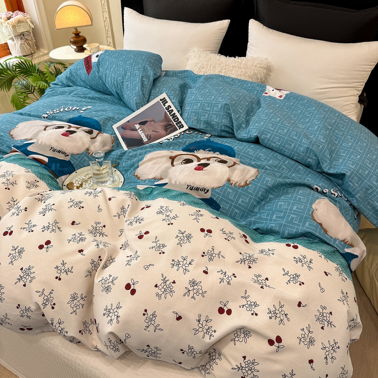 91家纺网 家纺一手货源 找家纺 壹贝家纺 2025新款A类100%全棉纯棉磨毛被套单被套被套单件 凯宝-蓝