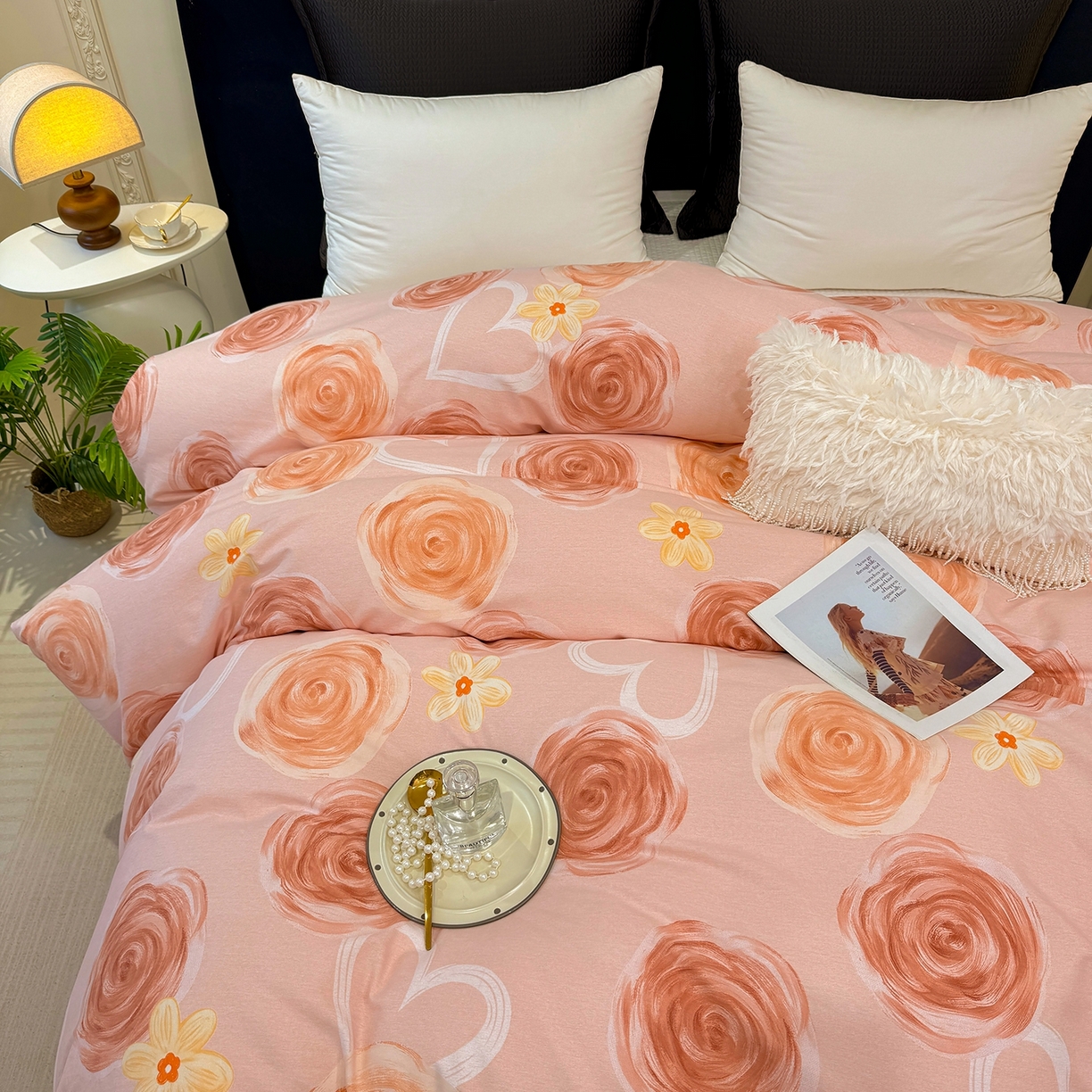 91家纺网 家纺一手货源 找家纺 壹贝家纺 2025新款A类100%全棉纯棉磨毛被套单被套被套单件 浪漫的事