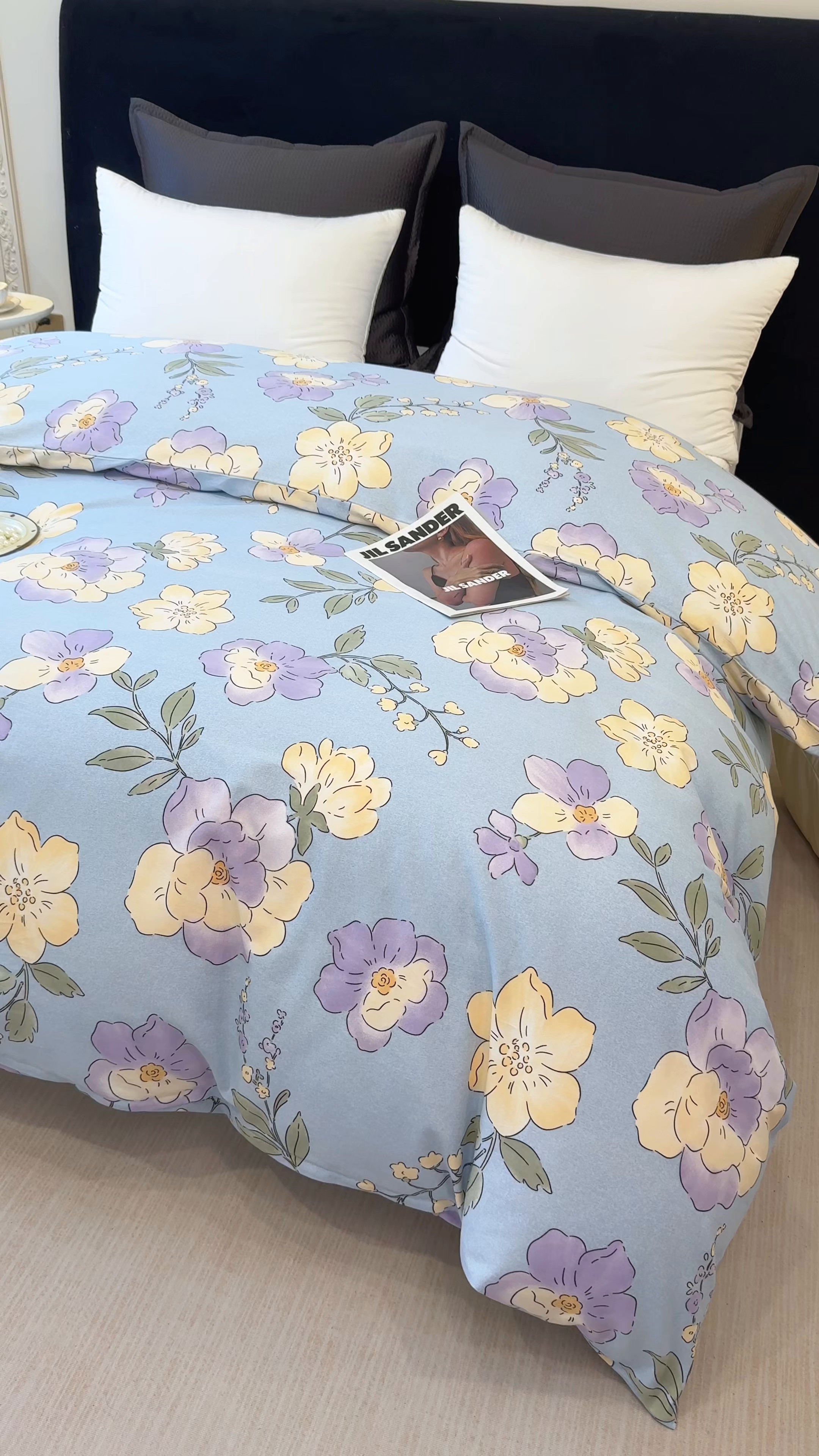 91家纺网 家纺一手货源 找家纺 壹贝家纺 2025新款A类100%全棉纯棉磨毛被套单被套被套单件 莫奈花园