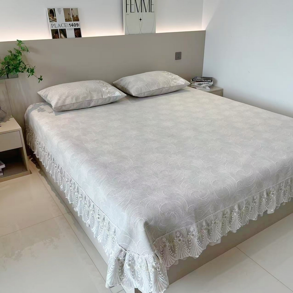 91家纺网 家纺一手货源 找家纺 （总）峻杨 2025新款柔软亲肤大尺寸防滑床单床用床盖炕单雪尼尔大床单可机洗-幽幽凤竹