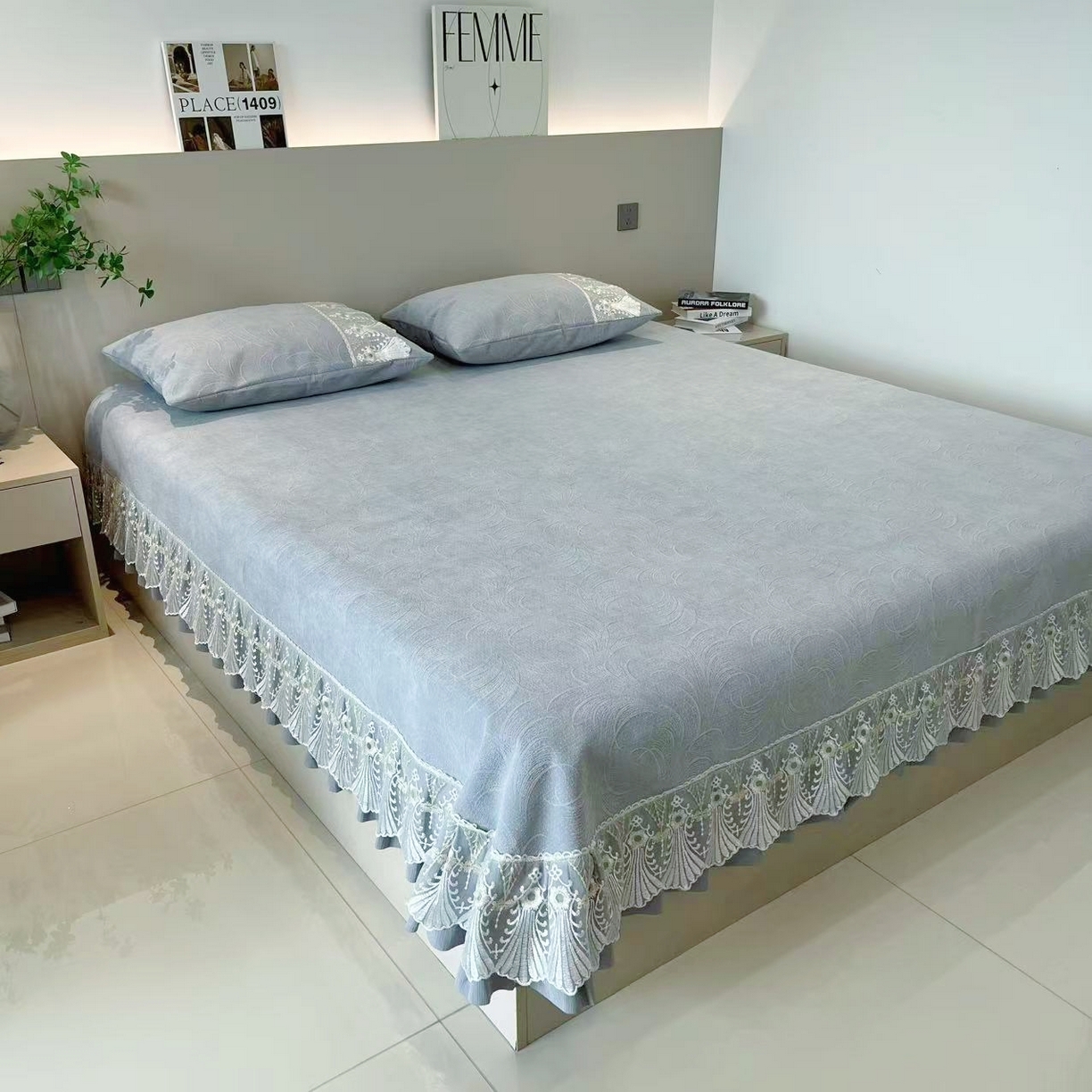 （总）峻杨 2025新款柔软亲肤大尺寸防滑床单床用床盖炕单雪尼尔大床单可机洗-幽幽凤竹