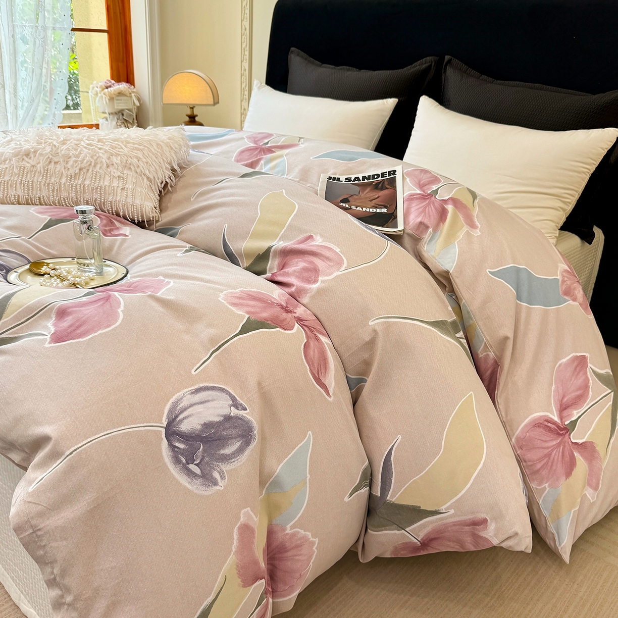 91家纺网 家纺一手货源 找家纺 壹贝家纺 2025新款A类100%全棉纯棉磨毛被套单被套被套单件 奈美