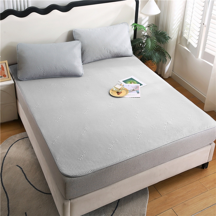 91家纺网 家纺一手货源 找家纺 梵克保罗 2025新款冰豆豆超声波凉感席系列 凉豆豆-高级灰