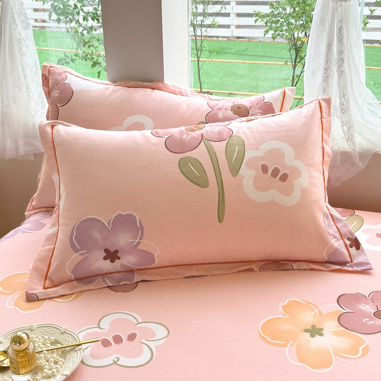 91家纺网 家纺一手货源 找家纺 （总）壹贝家纺 2025新款小清新全棉纯棉印花系列(喷气工艺)(高品质)(花型持续更新)(接受各种预定尺寸)-单床单