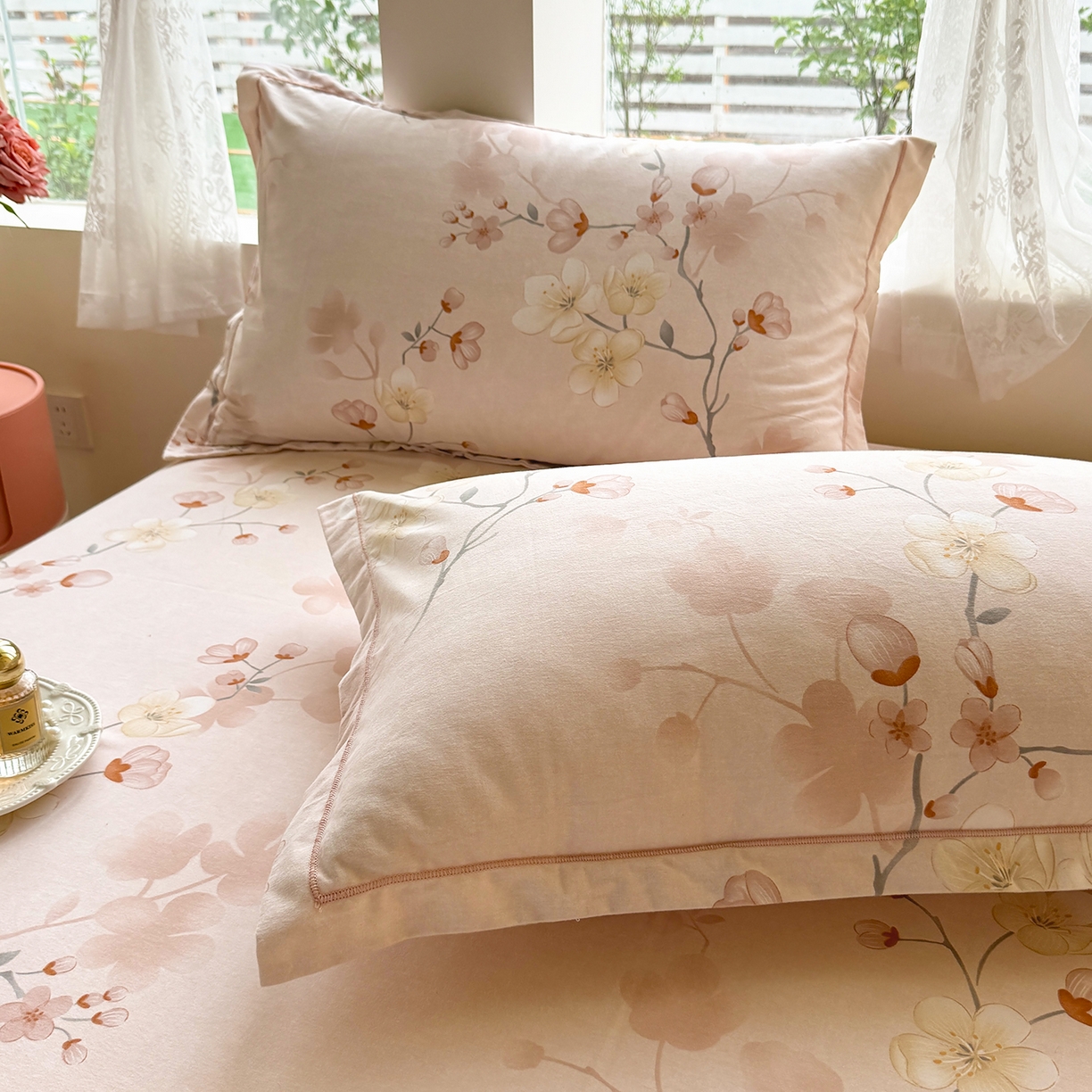 91家纺网 家纺一手货源 找家纺 壹贝家纺 2025新款A类100%全棉纯棉磨毛枕套单枕套枕套单件 十里桃花