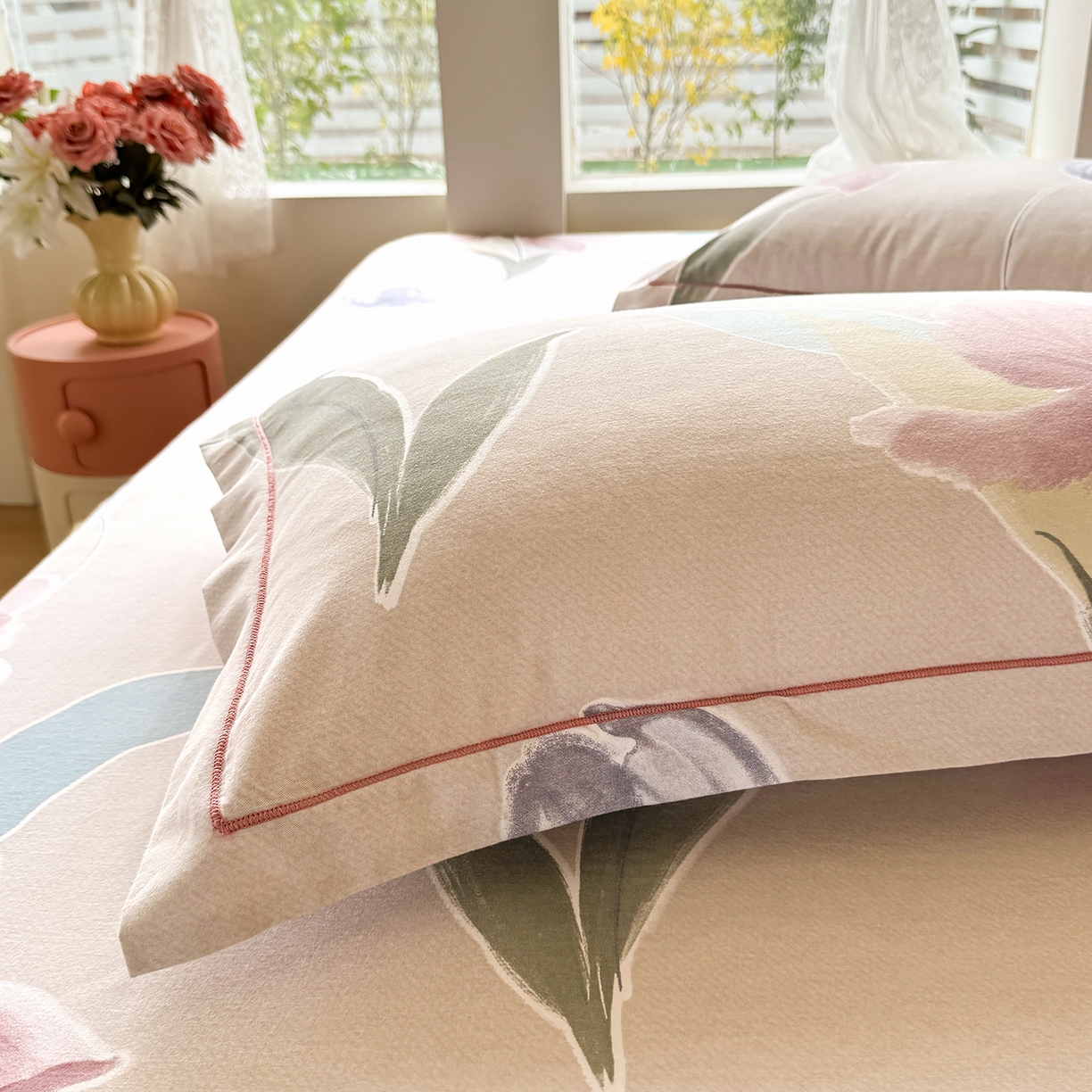 91家纺网 家纺一手货源 找家纺 壹贝家纺 2025新款A类100%全棉纯棉磨毛枕套单枕套枕套单件 奈美