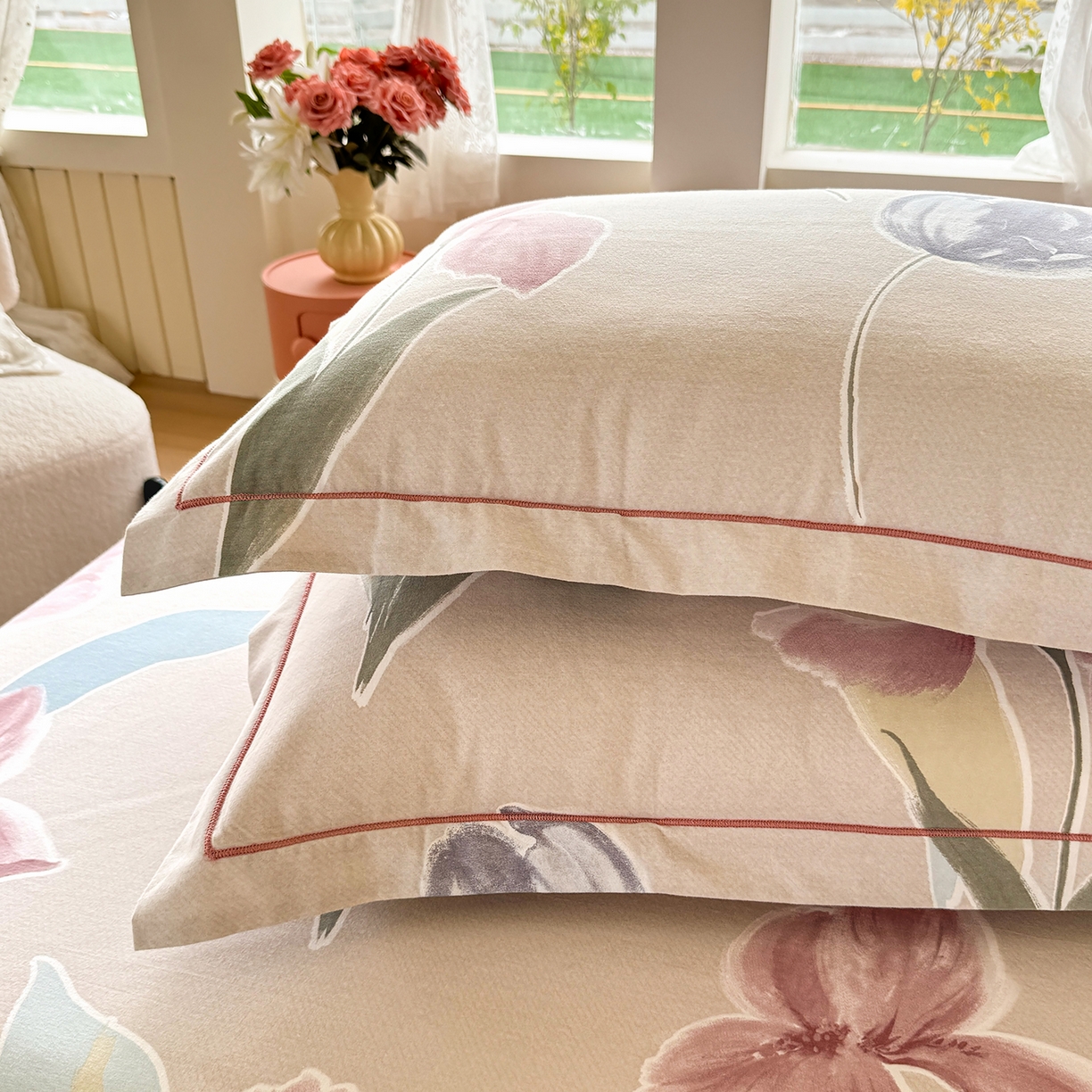 91家纺网 家纺一手货源 找家纺 壹贝家纺 2025新款A类100%全棉纯棉磨毛枕套单枕套枕套单件 奈美