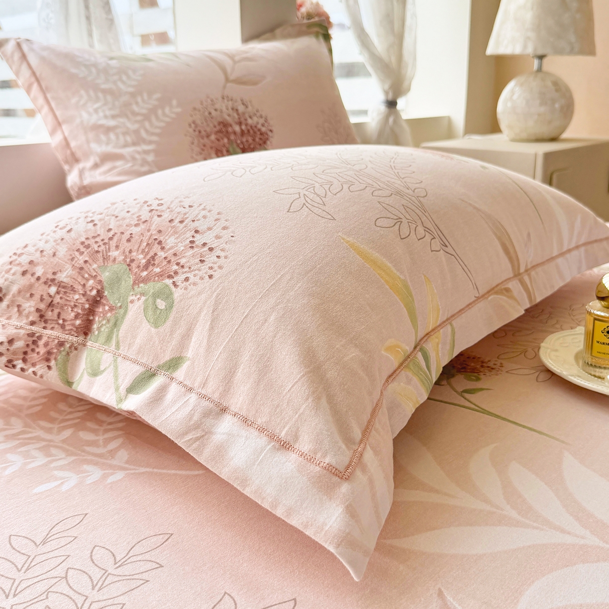 91家纺网 家纺一手货源 找家纺 壹贝家纺 2025新款A类100%全棉纯棉磨毛枕套单枕套枕套单件 和风雅颂-桔